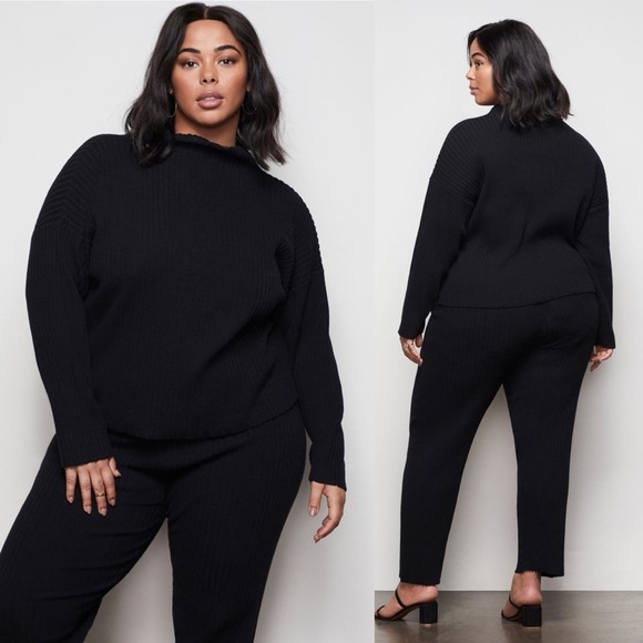 NWT Good American The Go To Boxy Sweater Black 4XL - Picture 1 of 16